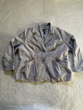 East 5th Sky Blue Suede Jacket